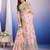 Peach floral sequinned organza saree
