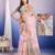 Peach floral sequinned organza saree