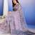 Purple floral sequinned organza saree