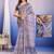 Purple floral sequinned organza saree