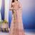 Pink floral sequinned organza ready to wear saree