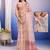 Pink floral sequinned organza ready to wear saree