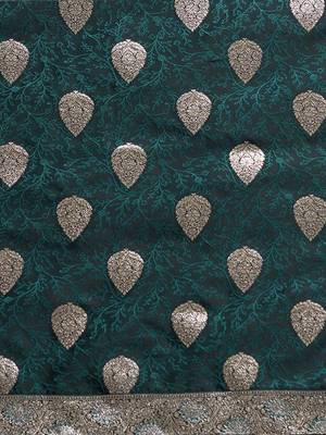 green ethnic motifs woven design satin banarasi saree 5