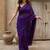 purple beads and stones pure cotton saree