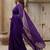 purple beads and stones pure cotton saree