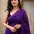 purple beads and stones pure cotton saree