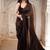 brown embellished beads and stones pure cotton dhoti saree