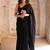 Black embellished pure cotton saree