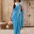 turquoise embellished pure cotton saree