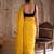 Yellow embellished mirror work pure cotton saree