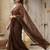 Brown zari pure cotton saree