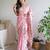 Pink pink & magenta floral embroidered silk blend saree