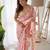 Pink pink & magenta floral embroidered silk blend saree