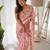 Pink pink & magenta floral embroidered silk blend saree