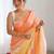 Multicolor floral embroidered poly chiffon saree