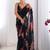 Black floral pure chiffon designer saree