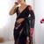 Black floral pure chiffon designer saree