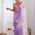 Multicolor floral sequinned poly chiffon designer saree