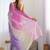 Multicolor floral sequinned poly chiffon designer saree