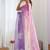 Multicolor floral sequinned poly chiffon designer saree