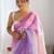 Multicolor floral sequinned poly chiffon designer saree