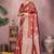 Maroon ethnic motifs woven design zari heavy work saree