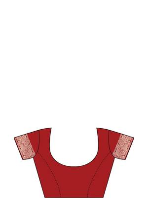 Maroon ethnic motifs woven design zari heavy work saree 5