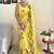 yellow floral embroidered saree