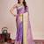 Purple ethnic motifs woven design sequinned kanjeevaram saree