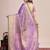 Purple ethnic motifs woven design sequinned kanjeevaram saree