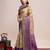 Beige ethnic motifs woven design sequinned kanjeevaram saree