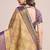 Beige ethnic motifs woven design sequinned kanjeevaram saree