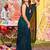 teal floral printed saree