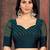 teal floral printed saree
