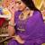 Purple floral printed saree