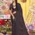 Brown floral sequinned saree
