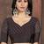 Brown floral sequinned saree