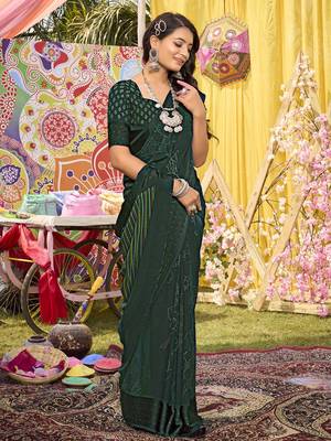 green floral printed sequinned  saree 2