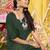 green floral printed sequinned  saree