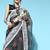 black floral saree with embroidered border