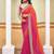 orange polka dot printed gotta patti pure georgette woven design ikat saree