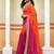 orange polka dot printed gotta patti pure georgette woven design ikat saree