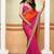 orange polka dot printed gotta patti pure georgette woven design ikat saree