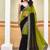 olive polka dot gotta patti pure georgette ikat saree