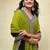 olive polka dot gotta patti pure georgette ikat saree