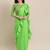 green sequinned  saree