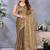 Olive floral embroidered jimmy choo satin saree