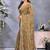 Olive floral embroidered jimmy choo satin saree