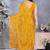 Yellow abstract printed embroidered saree with blouse piece