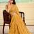 Yellow embellished saree with embellished border